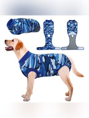 Kuoser Recovery Suit for Dogs After Surgery camo size XL